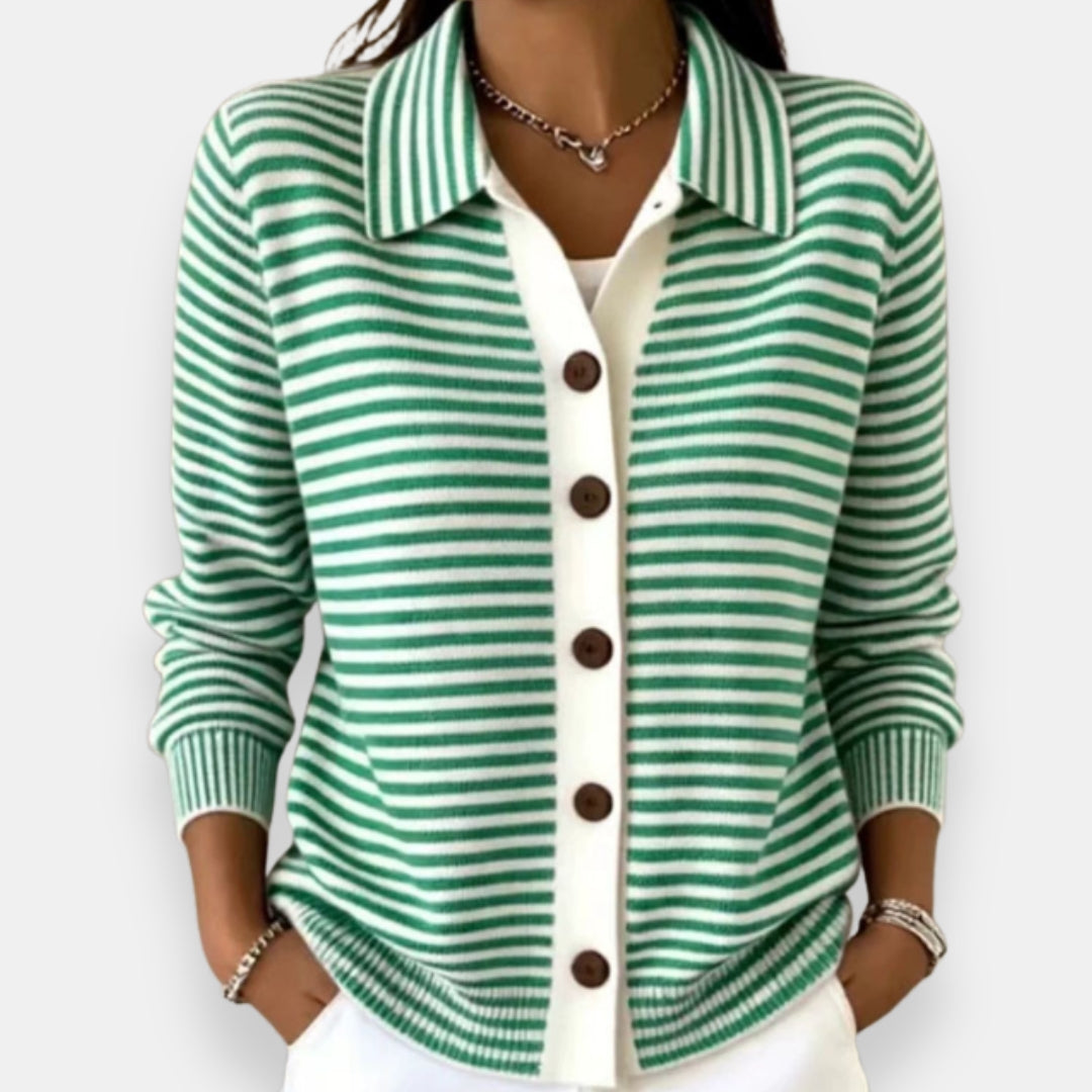 Women’s Striped Button-Up Cardigan