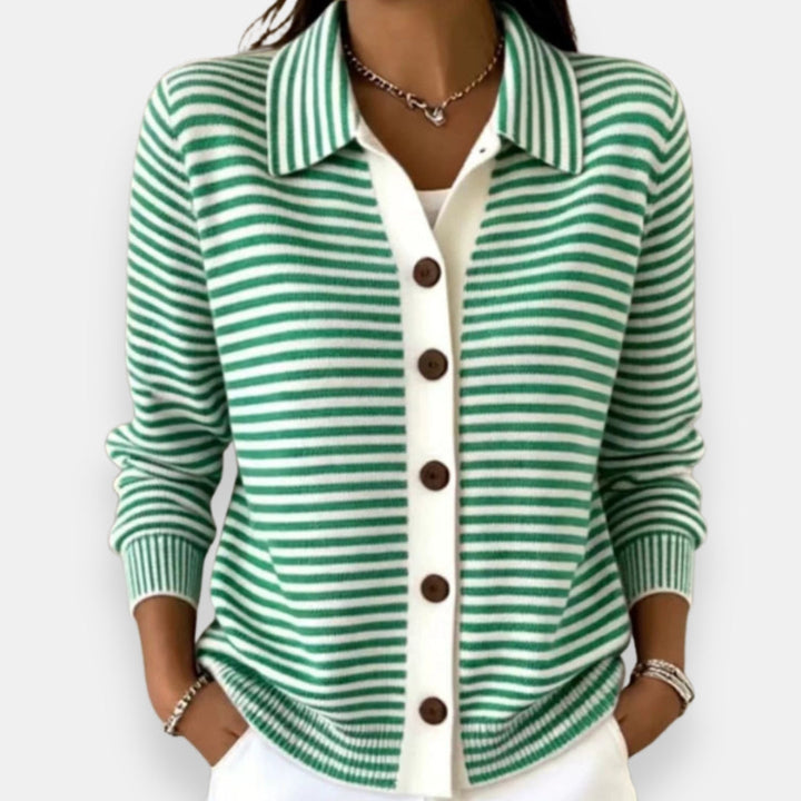 Women’s Striped Button-Up Cardigan