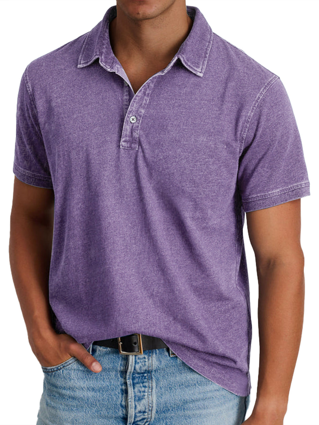 Men’s Vintage-Wash Polo Shirt