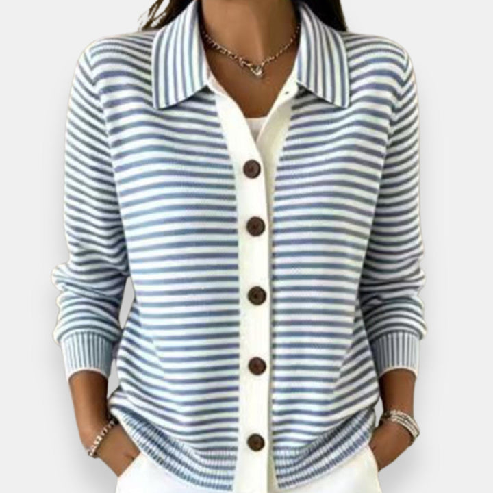Women’s Striped Button-Up Cardigan