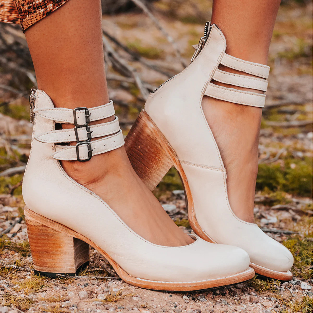 Women’s Triple-Buckle Block-Heel Shoes
