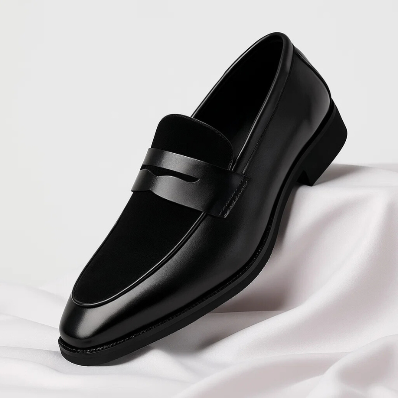Men’s Leather and Suede Penny Loafers