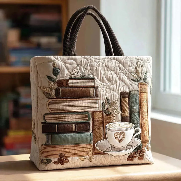Quilted Tote - Coffee Chapter