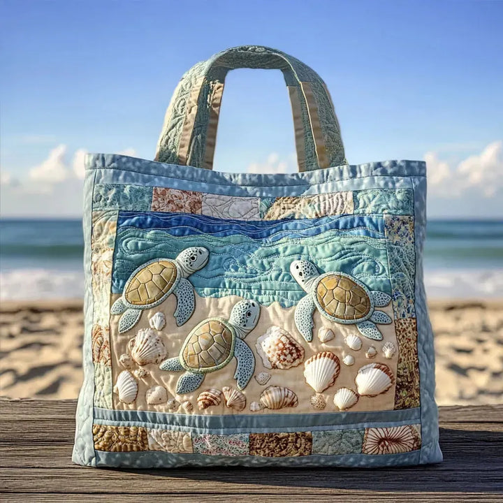 Quilted Tote - Sea Turtles