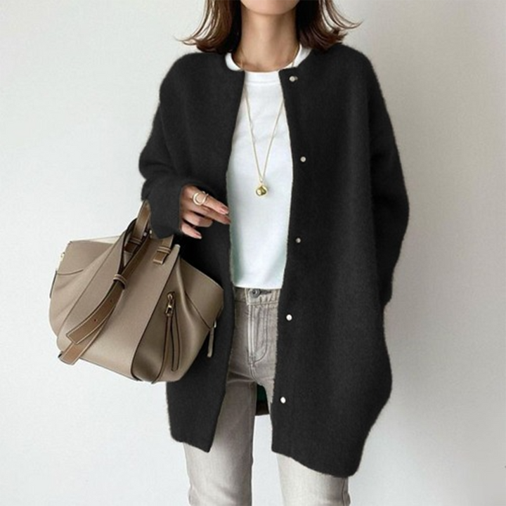 Women’s Longline Button-Up Knitted Cardigan