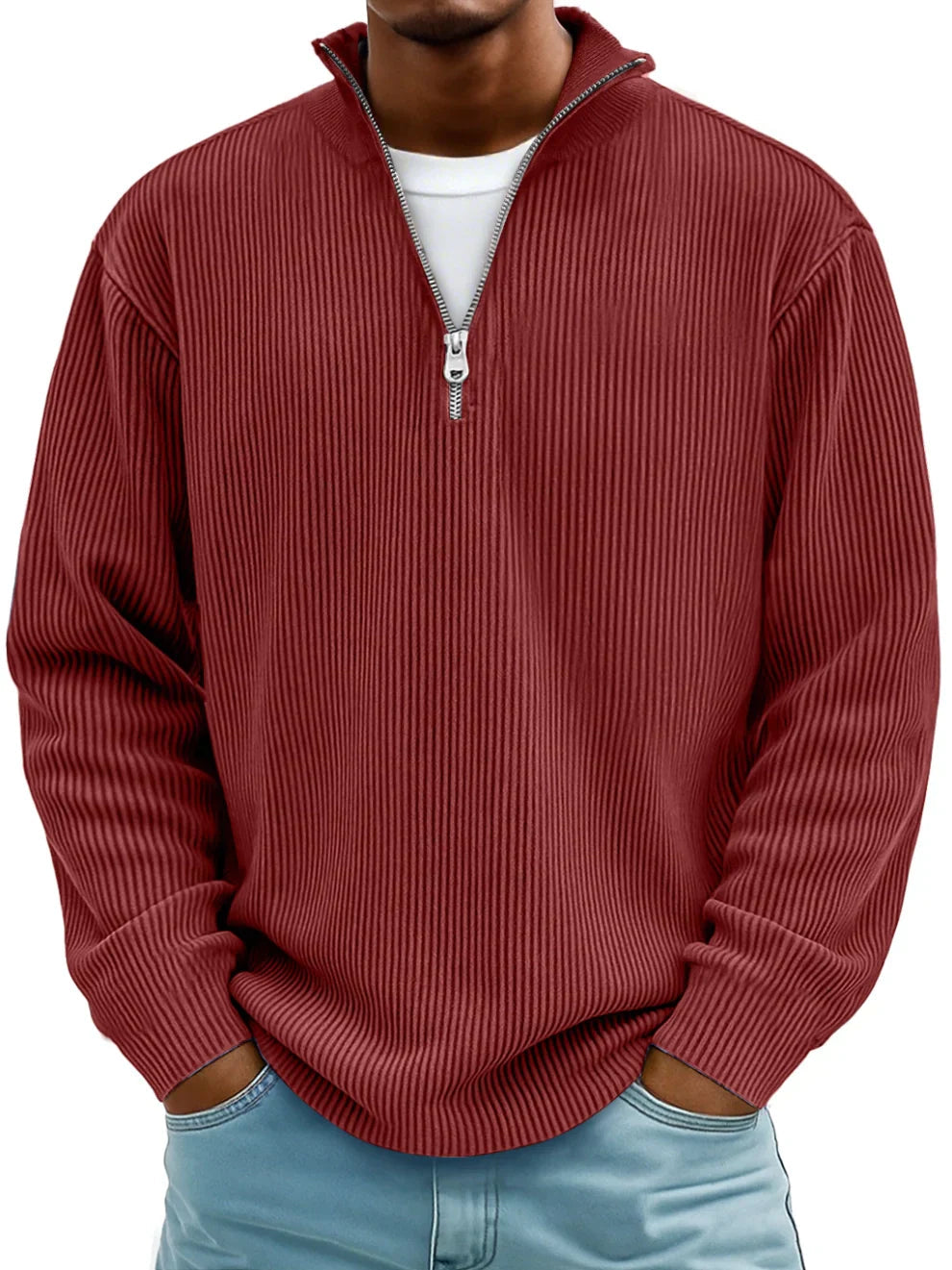 Men’s Textured Half-Zip Jumper