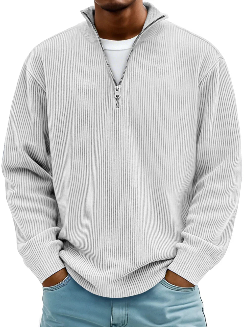 Men’s Textured Half-Zip Jumper