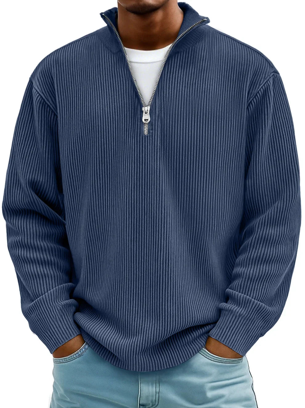 Men’s Textured Half-Zip Jumper