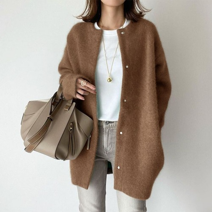 Women’s Longline Button-Up Knitted Cardigan