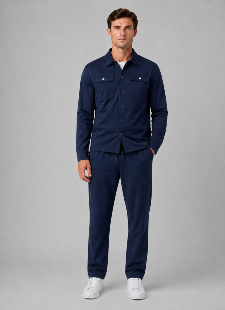 Men’s Smart-Casual Overshirt & Trouser Set