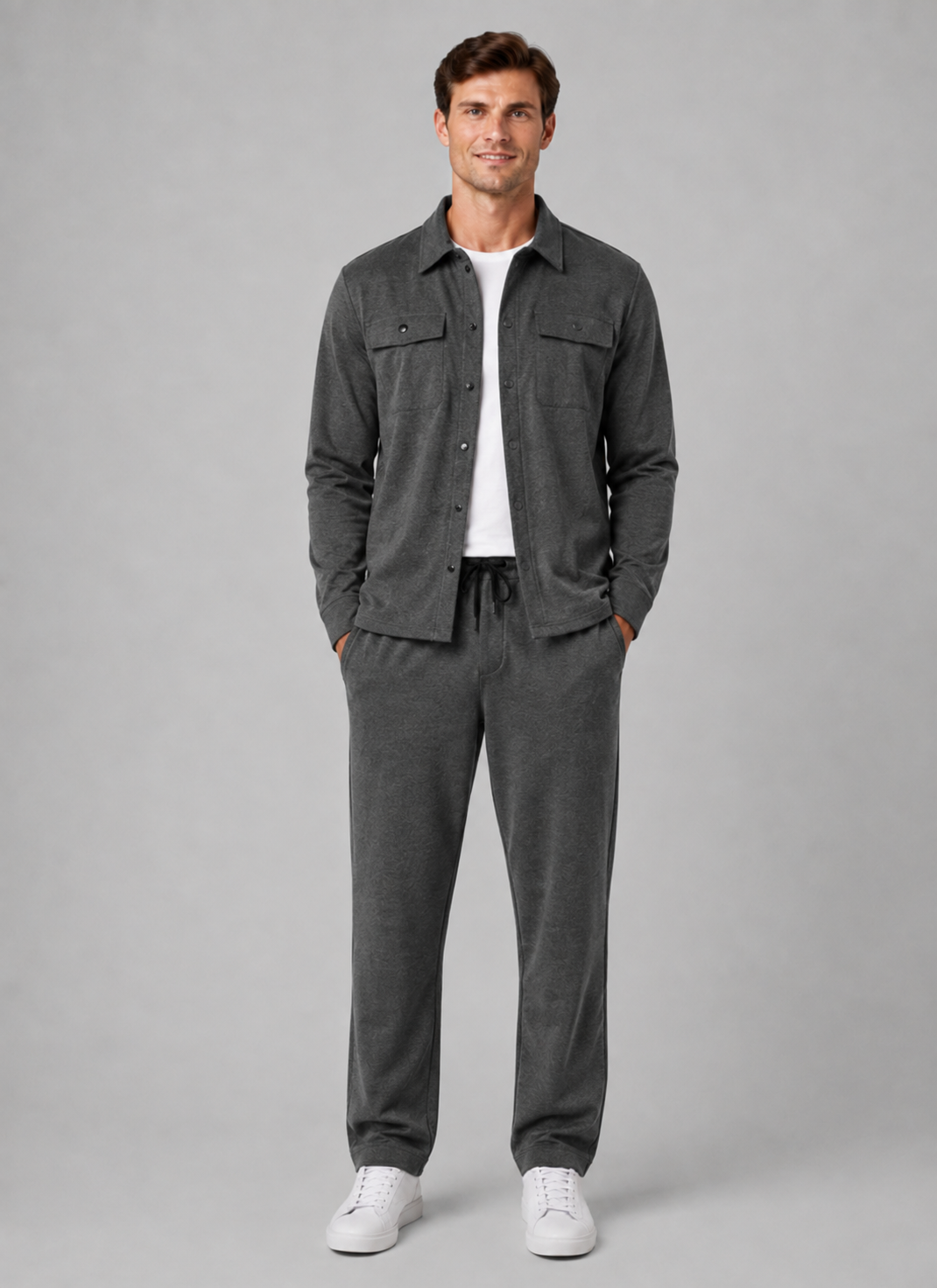 Men’s Smart-Casual Overshirt & Trouser Set