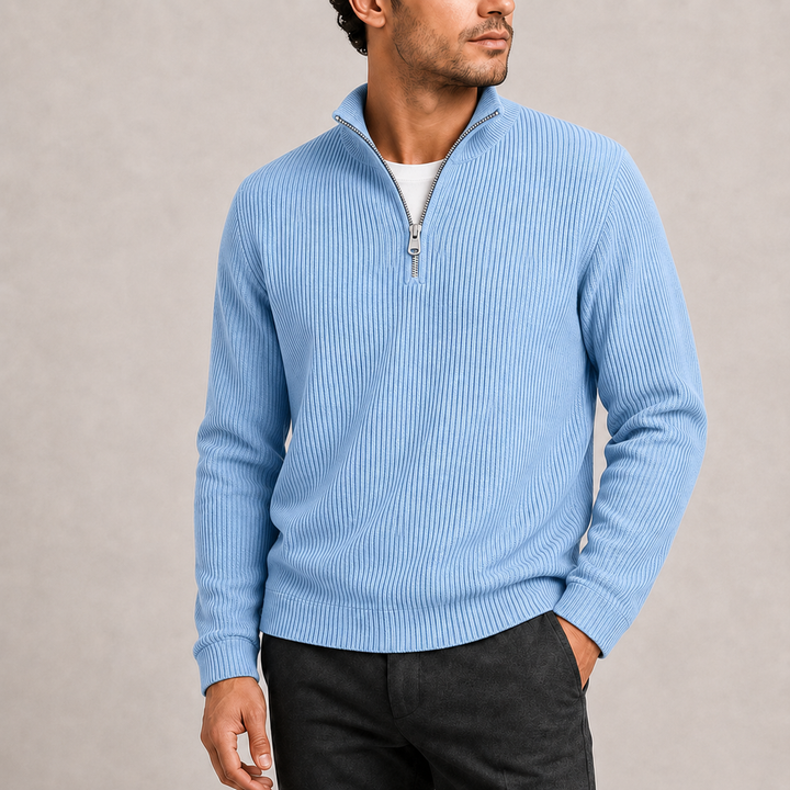 Men’s Ribbed Quarter-Zip Jumper