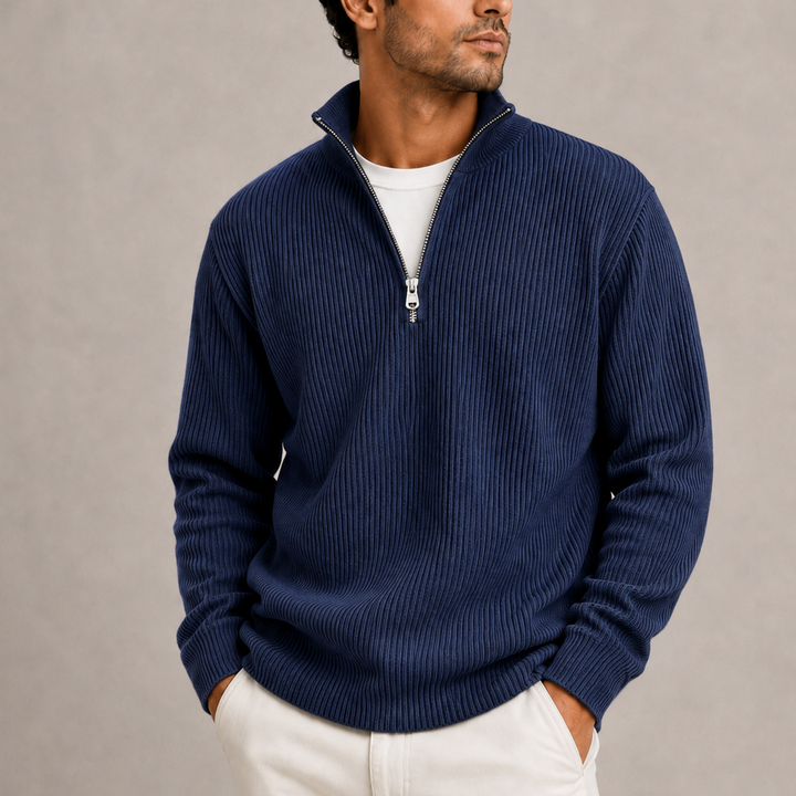 Men’s Ribbed Quarter-Zip Jumper