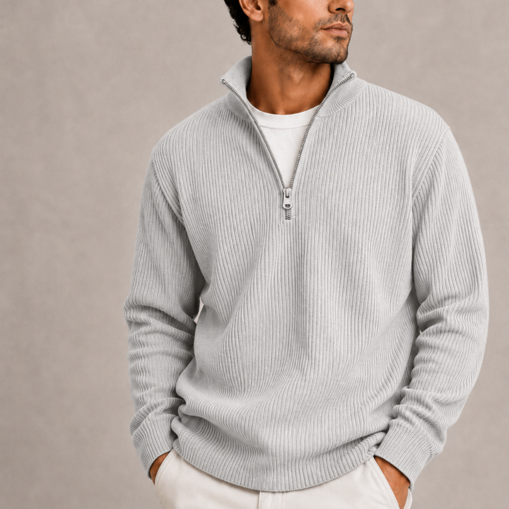 Men’s Ribbed Quarter-Zip Jumper