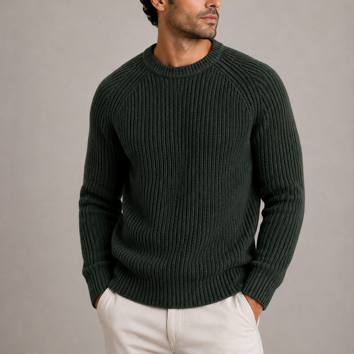 Men’s Heavyweight Ribbed Crew-Neck Jumper