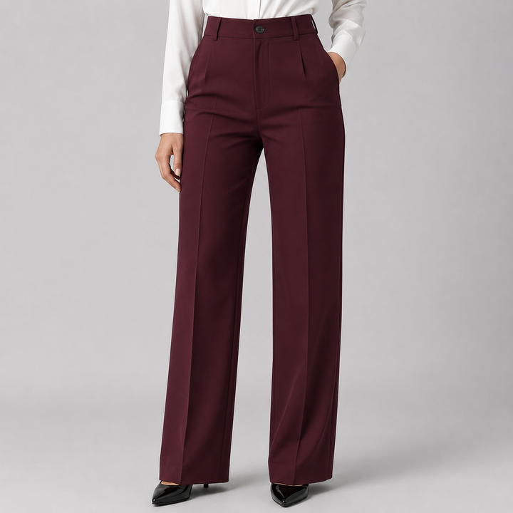 Women's High Waisted Straight Leg Tailored Trousers