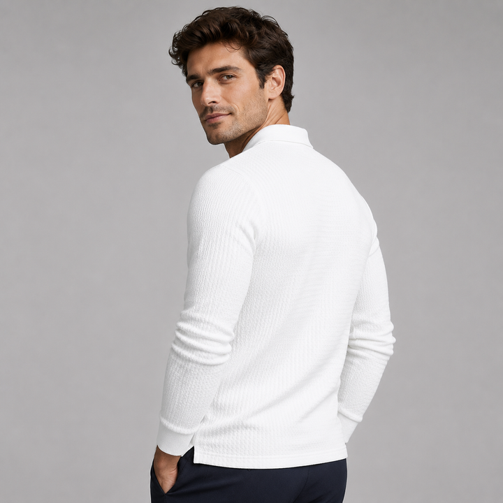 Men’s Ribbed Long-Sleeve Polo