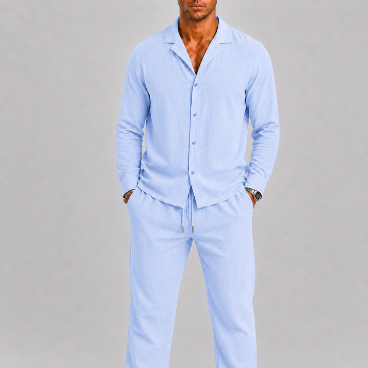 Men’s Linen-Blend Shirt & Trouser Set