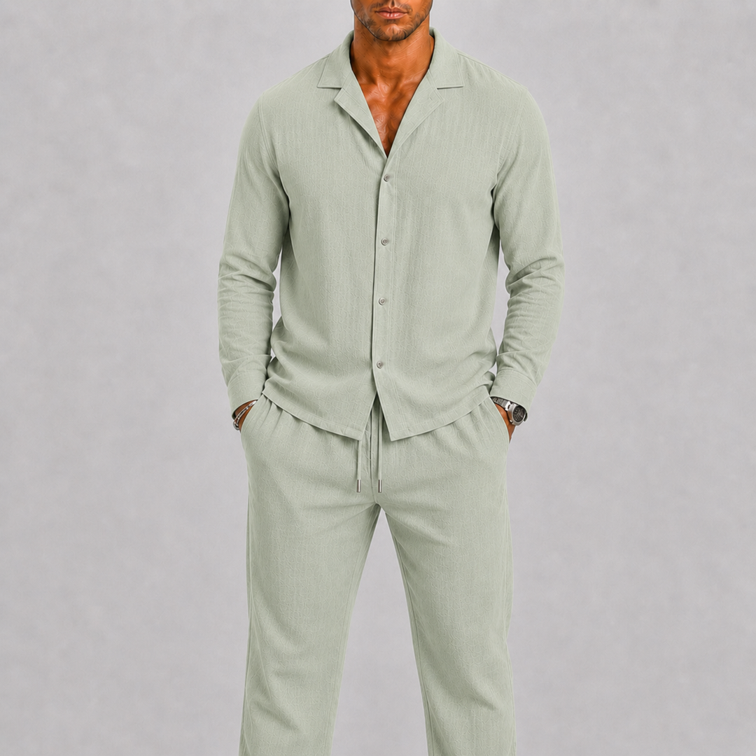 Men’s Linen-Blend Shirt & Trouser Set