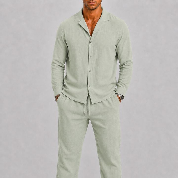 Men’s Linen-Blend Shirt & Trouser Set
