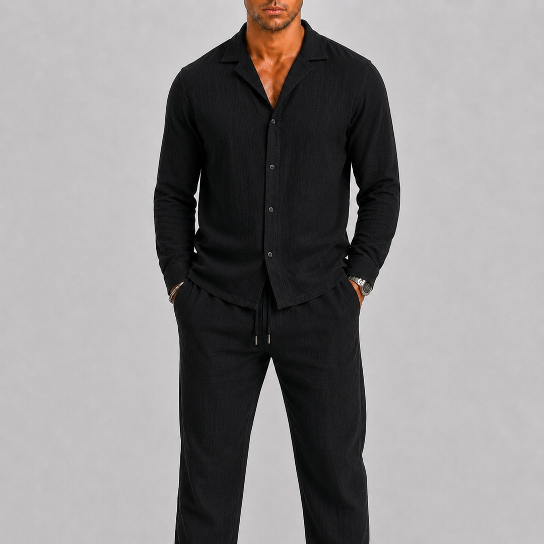 Men’s Linen-Blend Shirt & Trouser Set