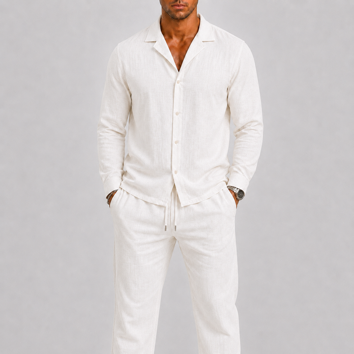 Men’s Linen-Blend Shirt & Trouser Set