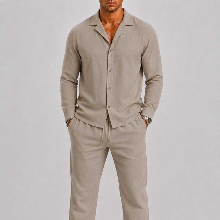 Men’s Linen-Blend Shirt & Trouser Set