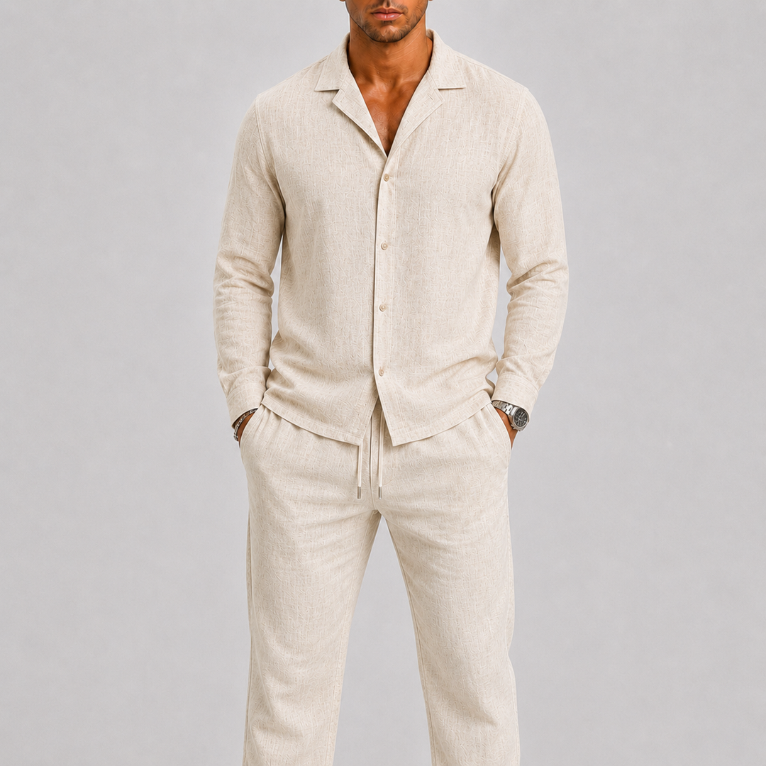 Men’s Linen-Blend Shirt & Trouser Set