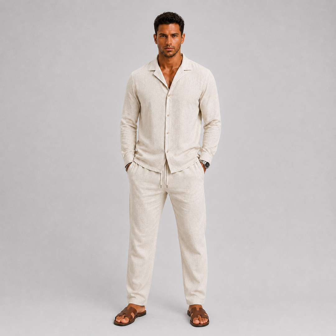 Men’s Linen-Blend Shirt & Trouser Set