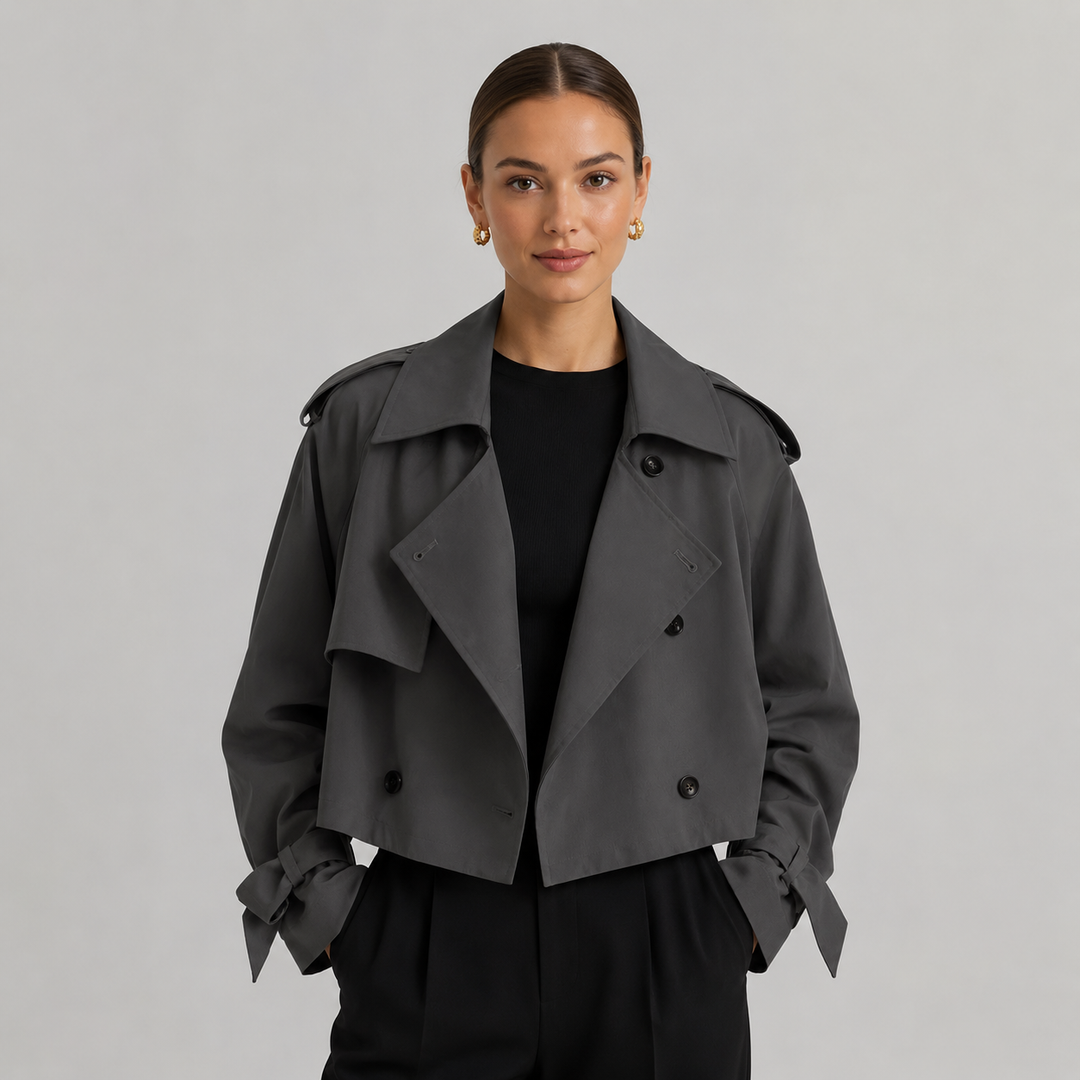 Women’s Cropped Double-Breasted Trench Coat