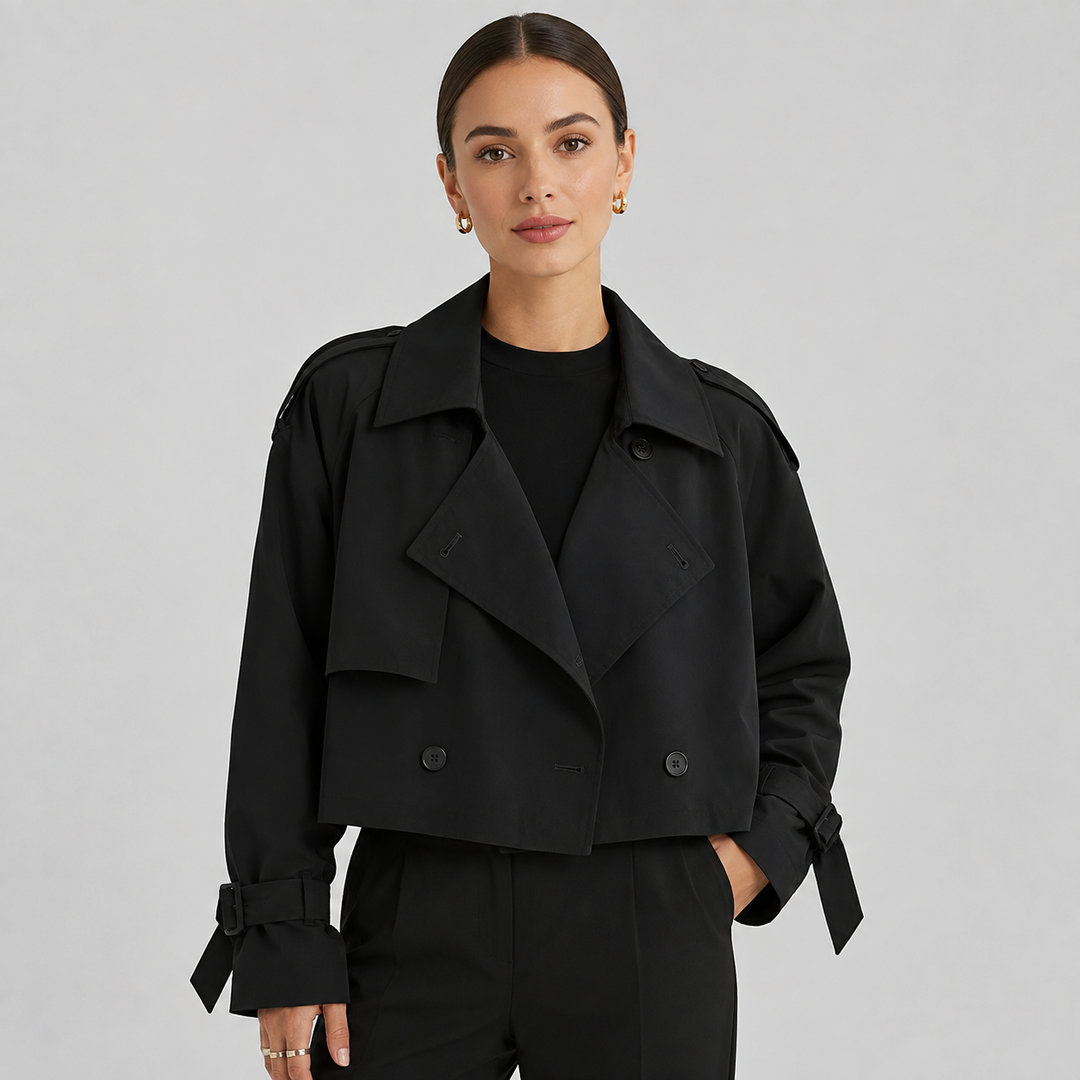Women’s Cropped Double-Breasted Trench Coat