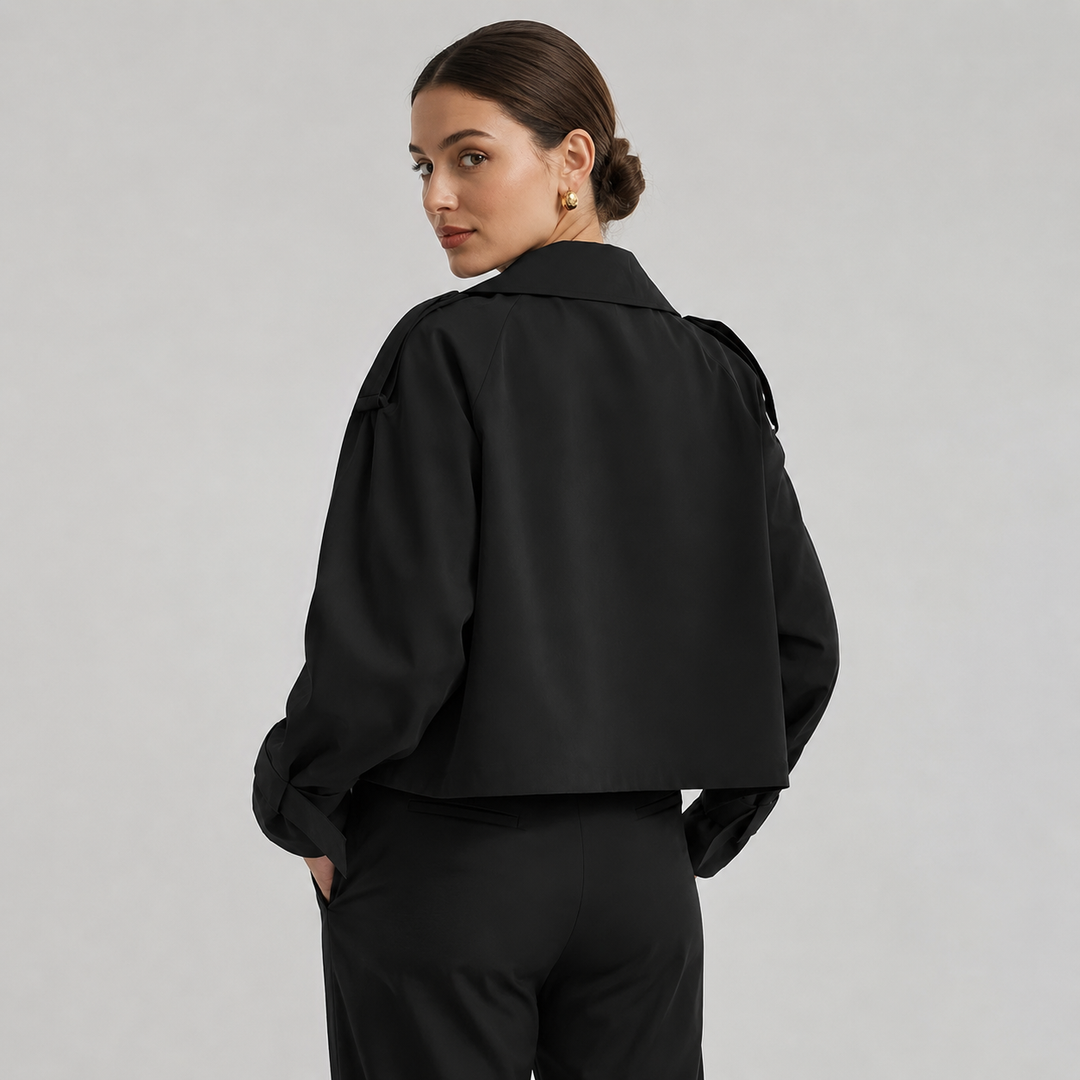 Women’s Cropped Double-Breasted Trench Coat