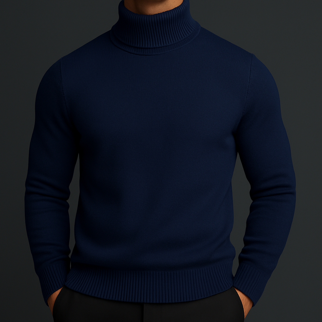 Men’s Classic Roll-Neck Knitted Jumper