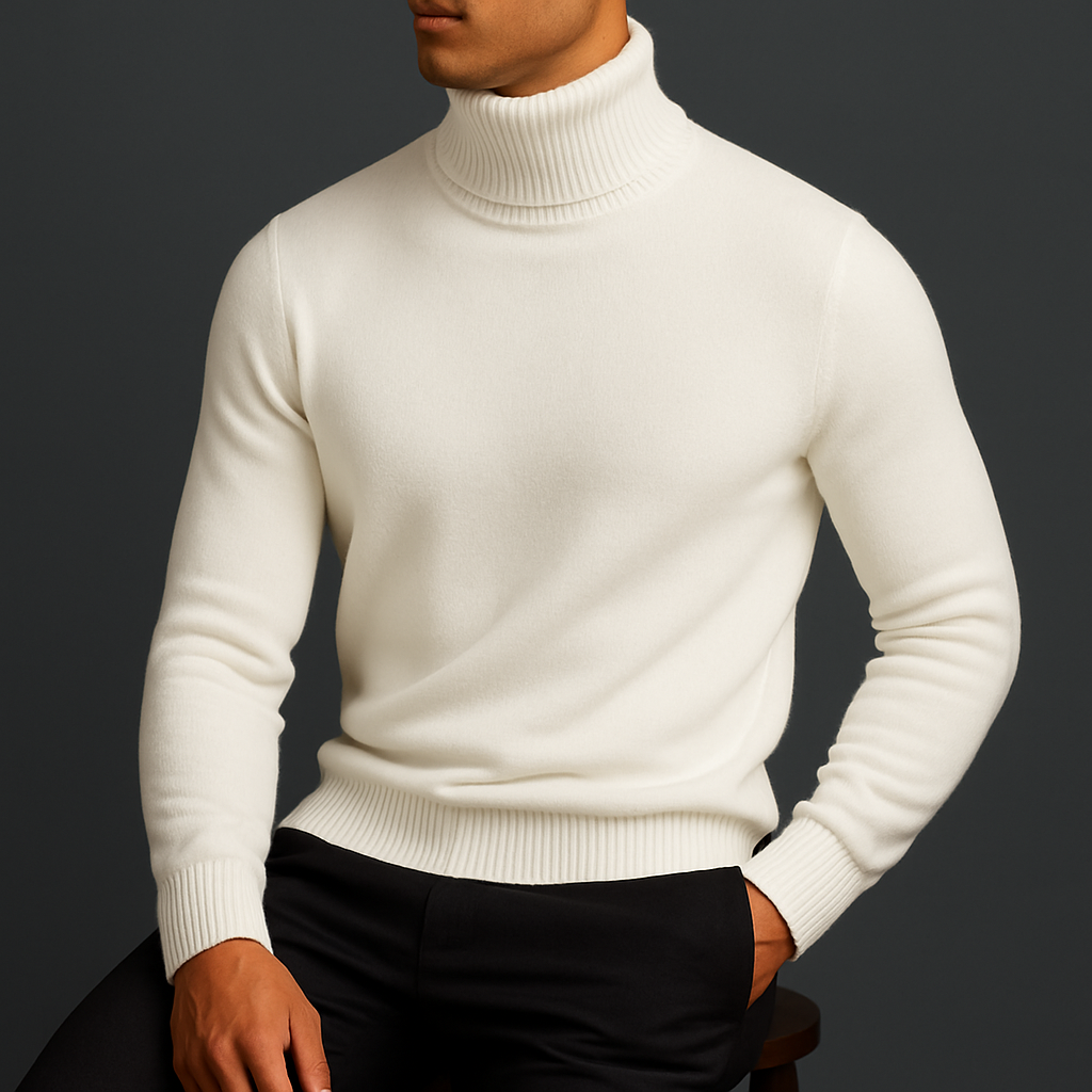 Men’s Classic Roll-Neck Knitted Jumper
