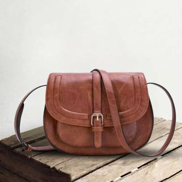 Evelyn | Compact and Stylish — Leather Saddle Bag