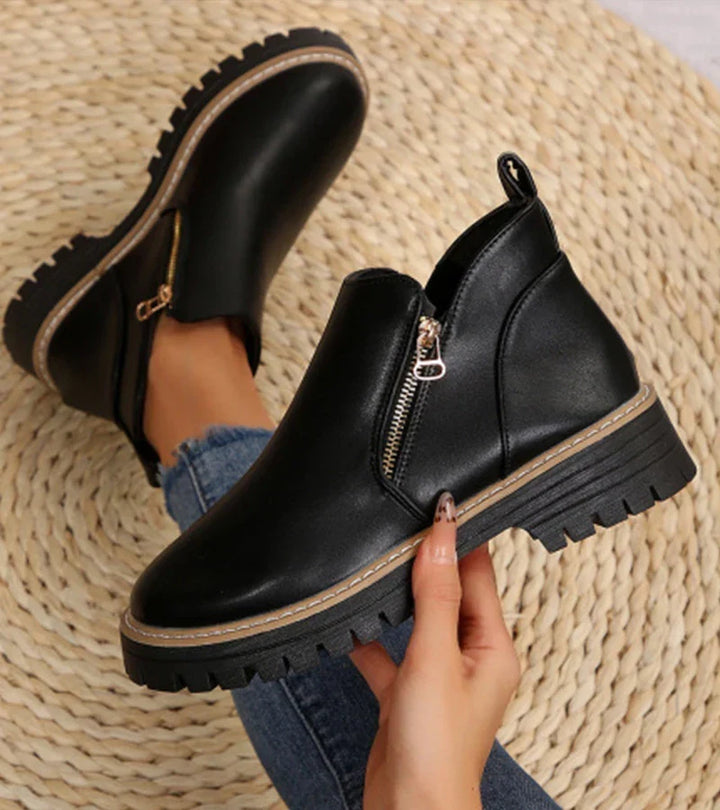 Women’s Side-Zip Chunky Ankle Boots