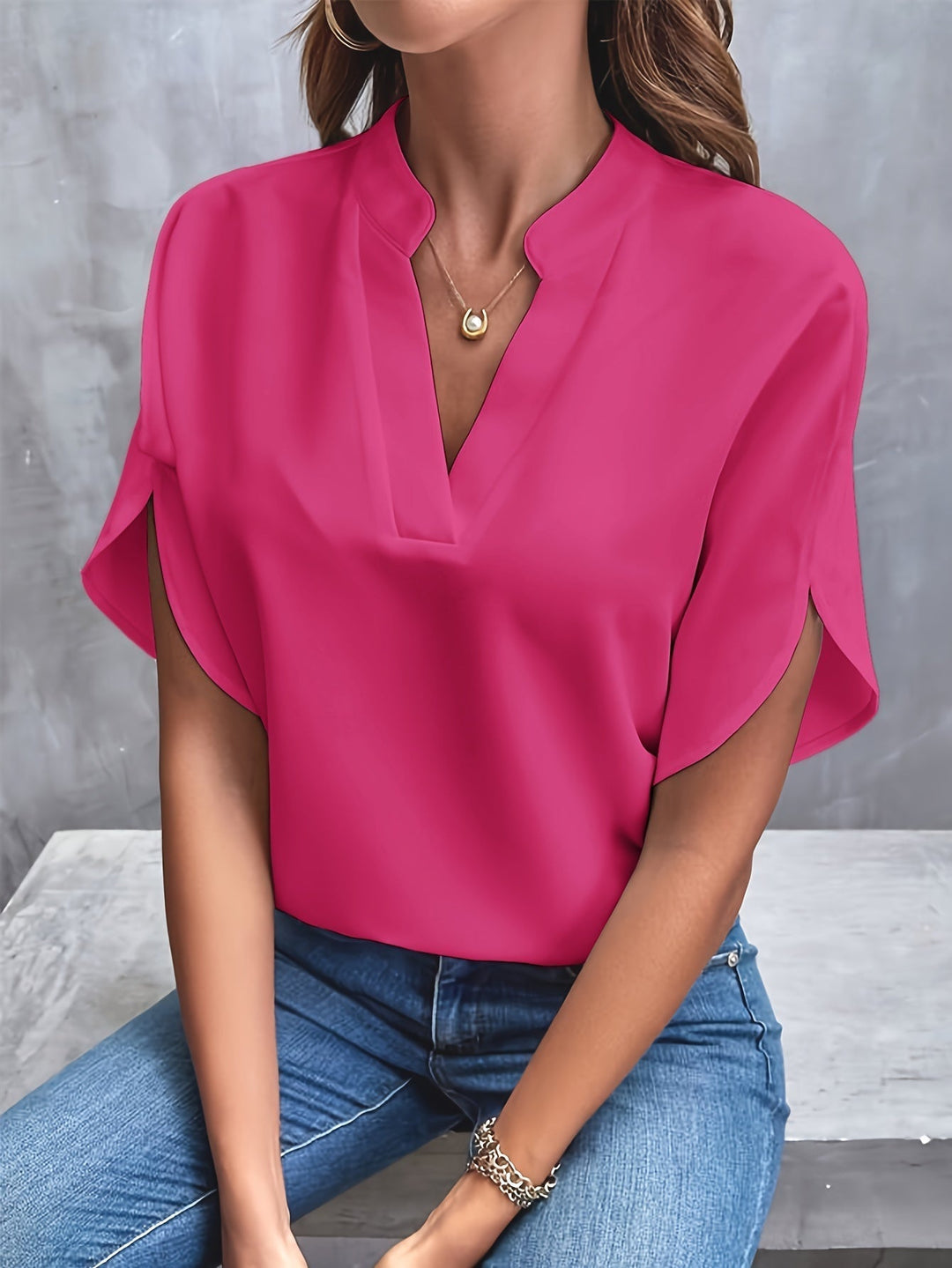 Women’s Lightweight Split-Sleeve Blouse
