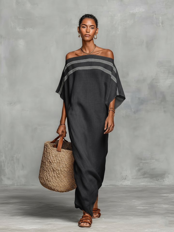 Sophie | Linen Off-Shoulder Maxi Dress