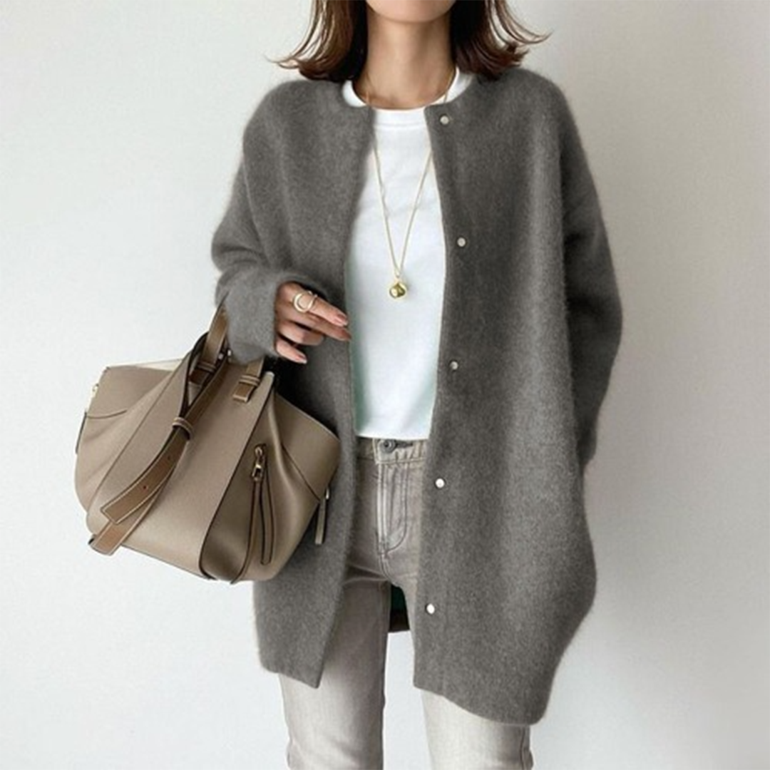 Women’s Longline Button-Up Knitted Cardigan