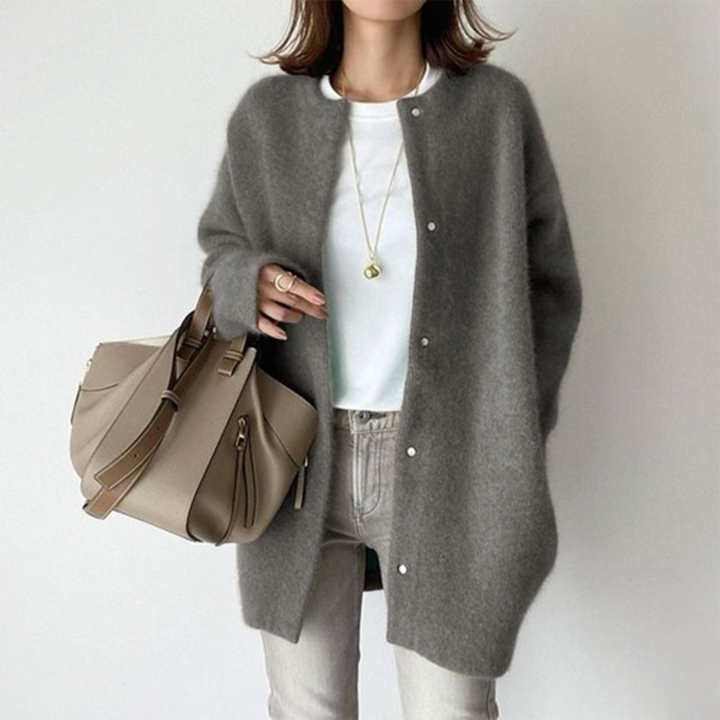 Women’s Longline Button-Up Knitted Cardigan