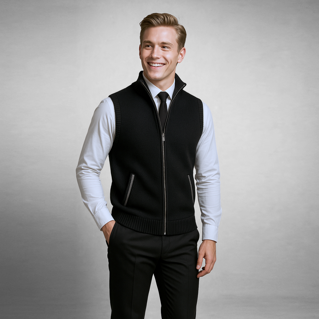 Men’s Zip-Up Knitted Gilet