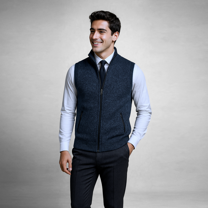 Men’s Zip-Up Knitted Gilet