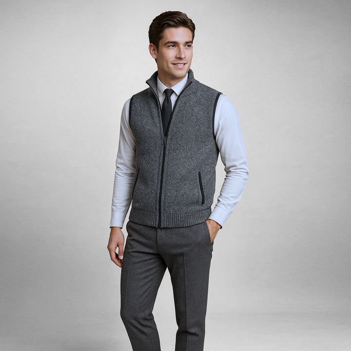 Men’s Zip-Up Knitted Gilet