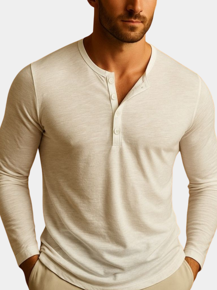 Men’s Long-Sleeve Henley Top