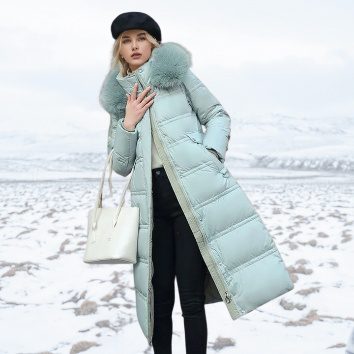 Women’s Longline Faux-Fur Hooded Puffer Coat