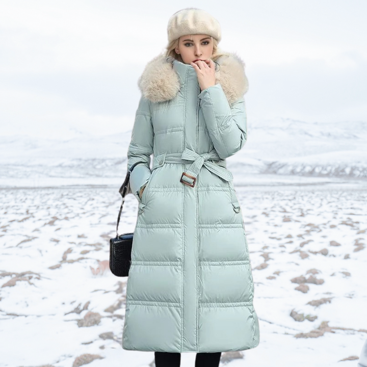 Women’s Longline Faux-Fur Hooded Puffer Coat