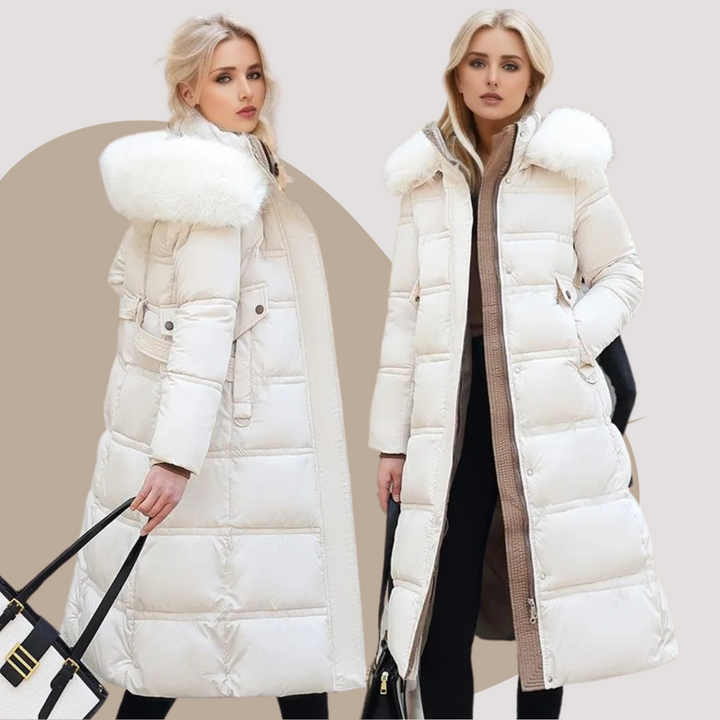 Women’s Longline Faux-Fur Hooded Puffer Coat