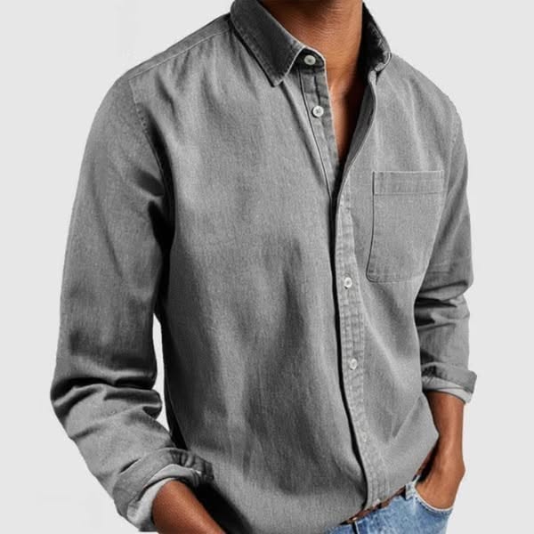 Men’s Casual Cotton Shirt with Chest Pocket