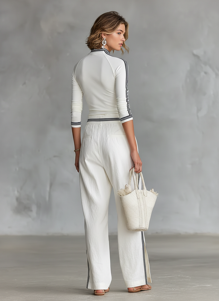 Hannah | Two-Piece Sports Set with Stand-Up Collar and Pants