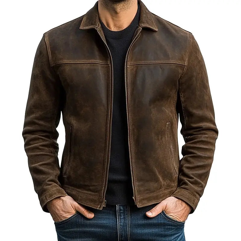 Men’s Vintage-Look Zip-Up Jacket